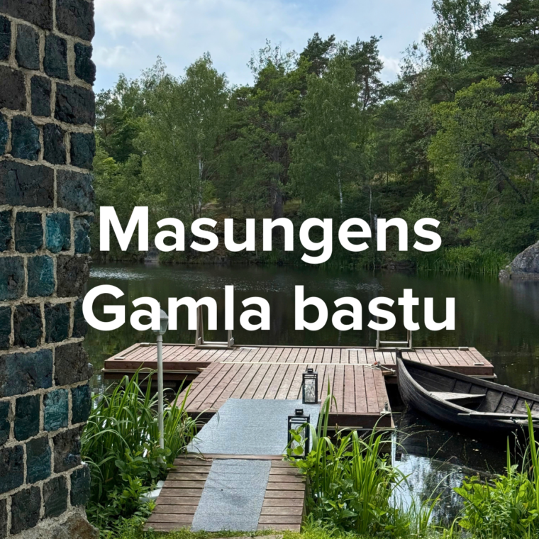 Bild på Gamla bastuns brygga och damm